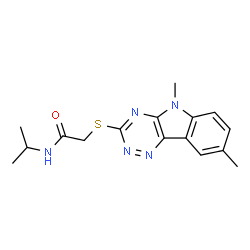 Acetamide, 2-[(5,8-dimethyl-5H-1,2,4-triazino[5,6-b]indol-3-yl)thio]-N-(1-methylethyl)- (9CI)结构式
