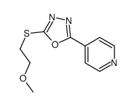 Pyridine, 4-[5-[(2-methoxyethyl)thio]-1,3,4-oxadiazol-2-yl]- (9CI) structure