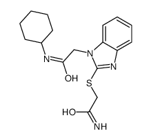 1H-Benzimidazole-1-acetamide,2-[(2-amino-2-oxoethyl)thio]-N-cyclohexyl-(9CI) Structure