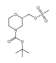 2-methanesulfonyloxymethyl-morpholine-4-carboxylic acid tert-butyl ester结构式