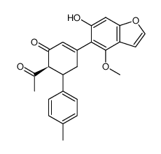 6-Acetyl-3-(6-hydroxy-4-methoxy-benzofuran-5-yl)-5-p-tolyl-cyclohex-2-enone结构式