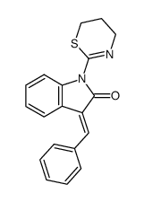 1-(5,6-Dihydro-4H-[1,3]thiazin-2-yl)-3-[1-phenyl-meth-(Z)-ylidene]-1,3-dihydro-indol-2-one结构式