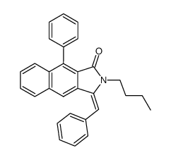3-benzylidene-2-butyl-9-phenyl-2,3-dihydro-benzo[f]isoindol-1-one结构式