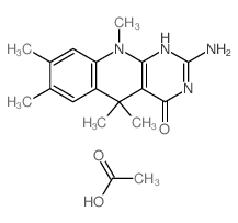 acetic acid,2-amino-5,5,7,8,10-pentamethyl-1H-pyrimido[4,5-b]quinolin-4-one结构式