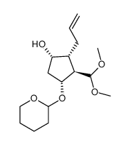 2α-allyl-3β-dimethoxymethyl-4α-(tetrahydropyran-2-yloxy)cyclopentan-1α-ol Structure