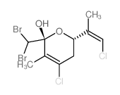 2H-Pyran-2-ol, 4-chloro-6-(2-chloro-1-methylethenyl)-2-(dibromomethyl)-5, 6-dihydro-3-methyl- picture