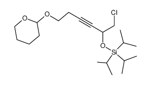 ((1-chloro-6-((tetrahydro-2H-pyran-2-yl)oxy)hex-3-yn-2-yl)oxy)triisopropylsilane Structure