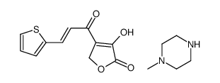 4-hydroxy-3-[(E)-3-thiophen-2-ylprop-2-enoyl]-2H-furan-5-one,1-methylpiperazine结构式