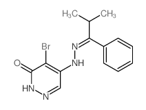 3(2H)-Pyridazinone,4-bromo-5-[2-(2-methyl-1-phenylpropylidene)hydrazinyl]- structure