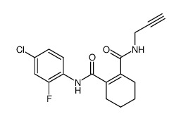 Cyclohex-1-ene-1,2-dicarboxylic acid 1-[(4-chloro-2-fluoro-phenyl)-amide] 2-prop-2-ynylamide Structure