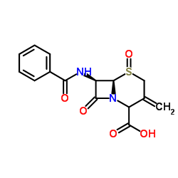 [6R-(6α,7β)]-7-(苯甲酰氨基)-3-甲基-8-氧代-5-硫杂-1-氮杂双环[4.2.0]辛-2-烯-2-羧酸5-氧化物图片