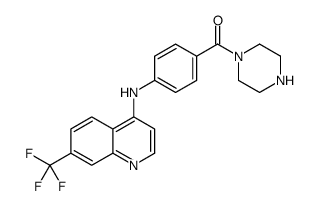 Piperazine, 1-(4-((7-(trifluoromethyl)-4-quinolinyl)amino)benzoyl)- Structure