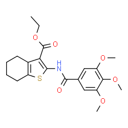 ethyl 2-(3,4,5-trimethoxybenzamido)-4,5,6,7-tetrahydrobenzo[b]thiophene-3-carboxylate结构式