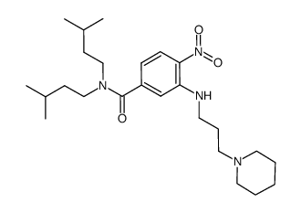 N,N-bis(3-methylbutyl)-4-nitro-3-[(3-piperidin-1-ylpropyl)amino]benzamide Structure