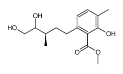 3-methyl-6-(3(R)-methyl-4,5-dihydroxypentyl)salicylic acid methyl ester Structure