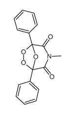 3-methyl-1,5-diphenyl-6,7,8-trioxa-3-azabicyclo[3.2.1]octane-2,4-dione结构式