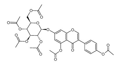 5,4'-di-O-acetylgenistein-7-yl 2'',3'',4'',6''-tetra-O-acetyl-β-D-glucopyranoside Structure