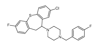 1-(3-chloro-9-fluoro-5,6-dihydrobenzo[b][1]benzothiepin-5-yl)-4-[(4-fluorophenyl)methyl]piperazine结构式