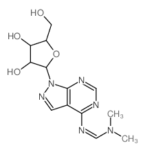 Methanimidamide,N,N-dimethyl-N'-(1-b-D-ribofuranosyl-1H-pyrazolo[3,4-d]pyrimidin-4-yl)- structure
