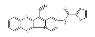N-(12-cyanoindolizino[2,3-b]quinoxalin-2-yl)thiophene-2-carboxamide结构式