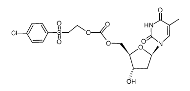 2-((4-chlorophenyl)sulfonyl)ethyl (((2R,3S,5R)-3-hydroxy-5-(5-methyl-2,4-dioxo-3,4-dihydropyrimidin-1(2H)-yl)tetrahydrofuran-2-yl)methyl) carbonate结构式