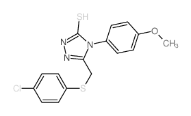 5-[(4-chlorophenyl)sulfanylmethyl]-4-(4-methoxyphenyl)-2H-1,2,4-triazole-3-thione structure