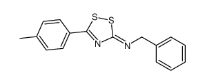 N-benzyl-5-(4-methylphenyl)-1,2,4-dithiazol-3-imine结构式