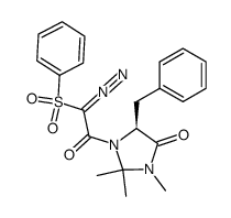 (S)-1-(2-Benzenesulfonyl-2-diazo-acetyl)-5-benzyl-2,2,3-trimethyl-imidazolidin-4-one Structure