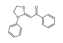 1-phenyl-2-(3-phenyl-1,3-thiazolidin-2-ylidene)ethanone Structure