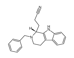 3-((R)-2-Benzyl-2,3,4,9-tetrahydro-1H-β-carbolin-1-yl)-propionitrile Structure
