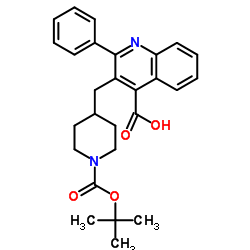 3-[(1-{[(2-Methyl-2-propanyl)oxy]carbonyl}-4-piperidinyl)methyl]-2-phenyl-4-quinolinecarboxylic acid Structure