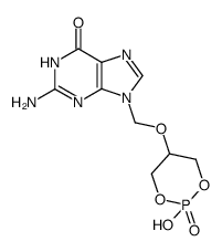 9-<(1,3-dihydroxy-2-propoxy)methyl>guanine cyclic phosphate结构式