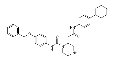 2-[(4-cyclohexyl-phenylcarbamoyl)-methyl]-piperazine-1-carboxylic acid (4-benzyloxy-phenyl)-amide Structure