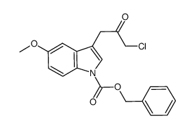 benzyl 3-(3-chloro-2-oxopropyl)-5-methoxy-1H-indole-1-carboxylate结构式