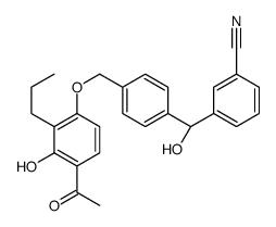 3-[(S)-[4-[(4-acetyl-3-hydroxy-2-propylphenoxy)methyl]phenyl]-hydroxymethyl]benzonitrile结构式