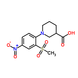 1-[2-(Methylsulfonyl)-4-nitrophenyl]-3-piperidinecarboxylic acid Structure