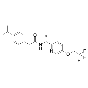 (R)-2-(4-异丙基苯基)-N-(1-(5-(2,2,2-三氟乙氧基)吡啶-2-基)乙基)乙酰胺结构式