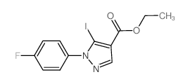 Ethyl 1-(4-fluorophenyl)-5-iodo-1H-pyrazole-4-carboxylate结构式