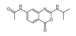 7-acetylamino-2-isopropylamino-4H-3,1-benzoxazin-4-one结构式
