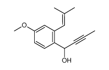 1-(4-methoxy-2-(2-methyl-prop-1-enyl)phenyl)but-2-yn-1-ol结构式