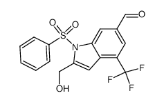 2-(hydroxymethyl)-1-(phenylsulfonyl)-4-(trifluoromethyl)-1H-indole-6-carbaldehyde结构式