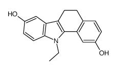 11-ethyl-6,11-dihydro-3,9-dihydroxy-5H-benzocarbazole结构式
