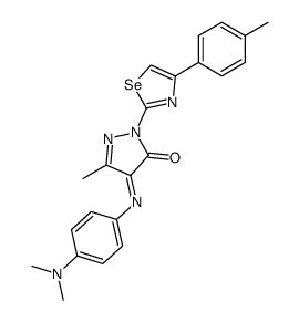 4-(4-dimethylamino-phenylimino)-5-methyl-2-(4-p-tolyl-selenazol-2-yl)-2,4-dihydro-pyrazol-3-one结构式