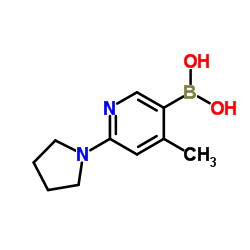 [4-Methyl-6-(1-pyrrolidinyl)-3-pyridinyl]boronic acid Structure