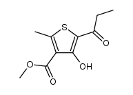 methyl 4-hydroxy-2-methyl-5-propionylthiophene-3-carboxylate结构式