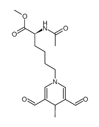(S)-2-Acetylamino-6-(3,5-diformyl-4-methyl-4H-pyridin-1-yl)-hexanoic acid methyl ester结构式