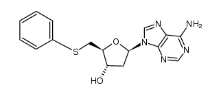 (2S,3S,5R)-5-(6-amino-9H-purin-9-yl)-2-((phenylthio)methyl)tetrahydrofuran-3-ol Structure