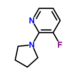 3-氟-2-(吡咯烷-1-基)吡啶结构式