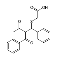 2-(2-benzoyl-3-oxo-1-phenylbutyl)sulfanylacetic acid结构式