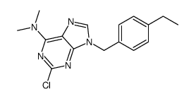 2-chloro-9-[(4-ethylphenyl)methyl]-N,N-dimethylpurin-6-amine结构式